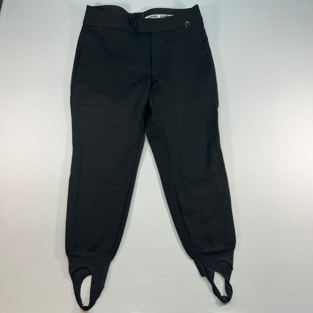 Beaver Creek Schoeller Black Stirrup Ski Pants Womens 16 Vintage Swiss Fabric